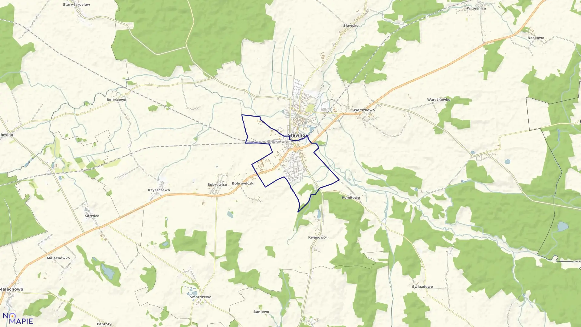 Mapa obrębu 3 w mieście Sławno